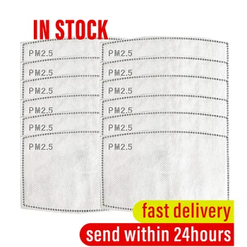 

1/2/4/5/6/8/10/12/20/50/100 Pcs Pm2.5 Mouth Cover Pads Replacement Filter Activated Carbon Pad For Adults Mouth Face Mask Masks
