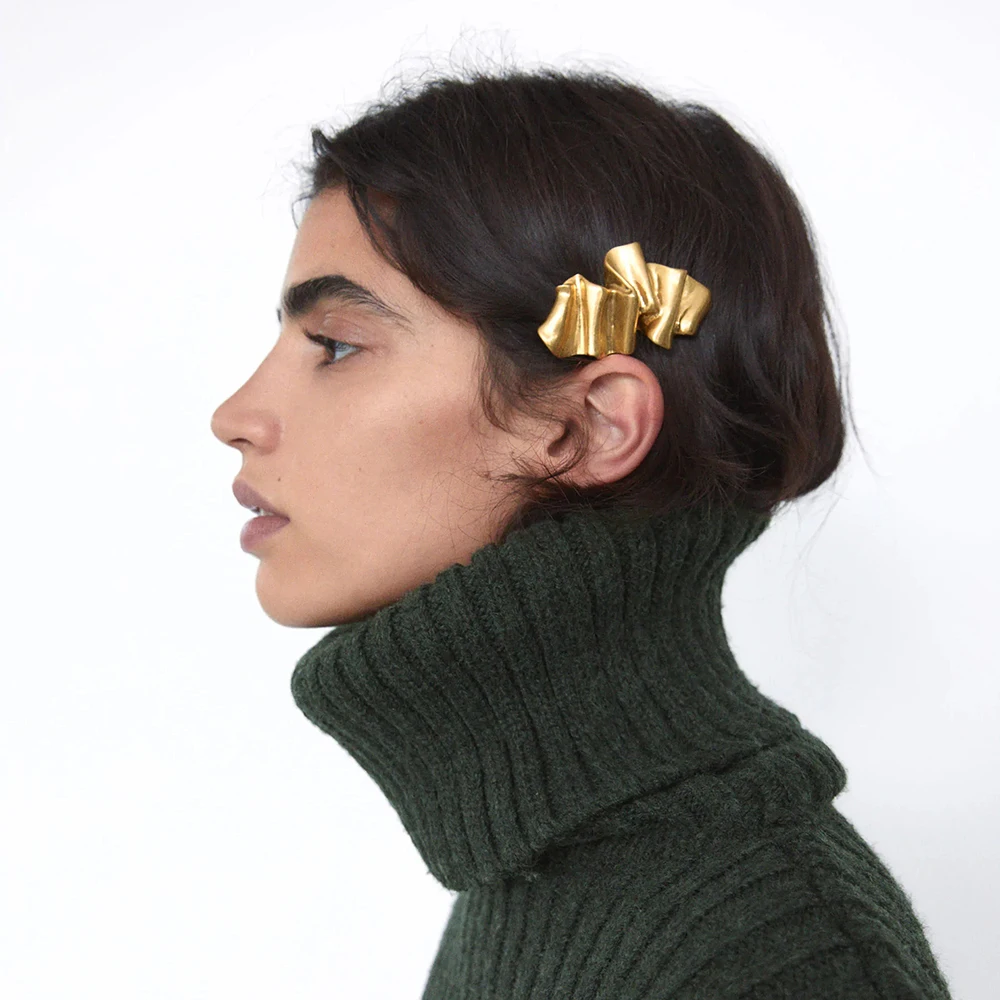 Za Gold Hair Clip For Women Metal Geometirc Barrette Hairpins Set Square Triangle Bobby Pins Accessories Trendy ZA Jewelry | Украшения и