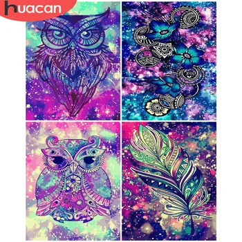 

HUACAN Paint By Numbers Owl Drawing On Canvas Gift DIY Coloring By Number Animal Kits Hand Painted Painting Art Home Decor