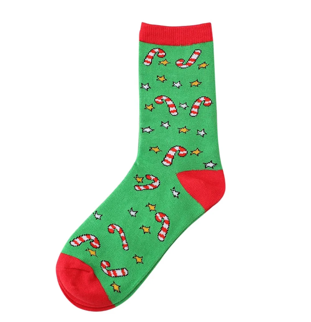 SAGACE, рождественские носки, женские, мужские, с принтом, удобные, в полоску, хлопковые носки, Дамская мода, короткие носки, мужские, хлопковые, зимние носки - Цвет: F