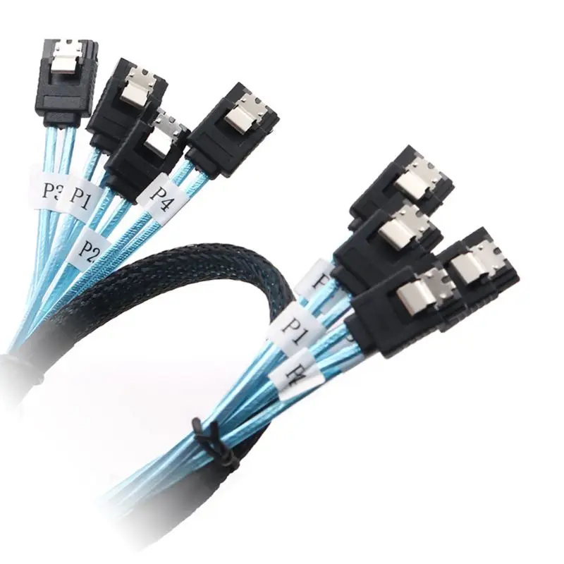 1 шт. 4 sata к sas кабель 6 SATA III Гбит/с SAS для сервера 7 Pin передачи данных Шнур |