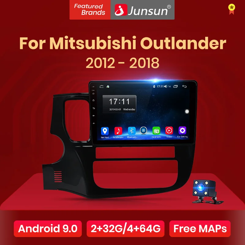 Автомагнитола Junsun V1 2 + 32 ГБ Android 10 0 DSP для Outlander 3 2012 2018 мультимедийный видеоплеер