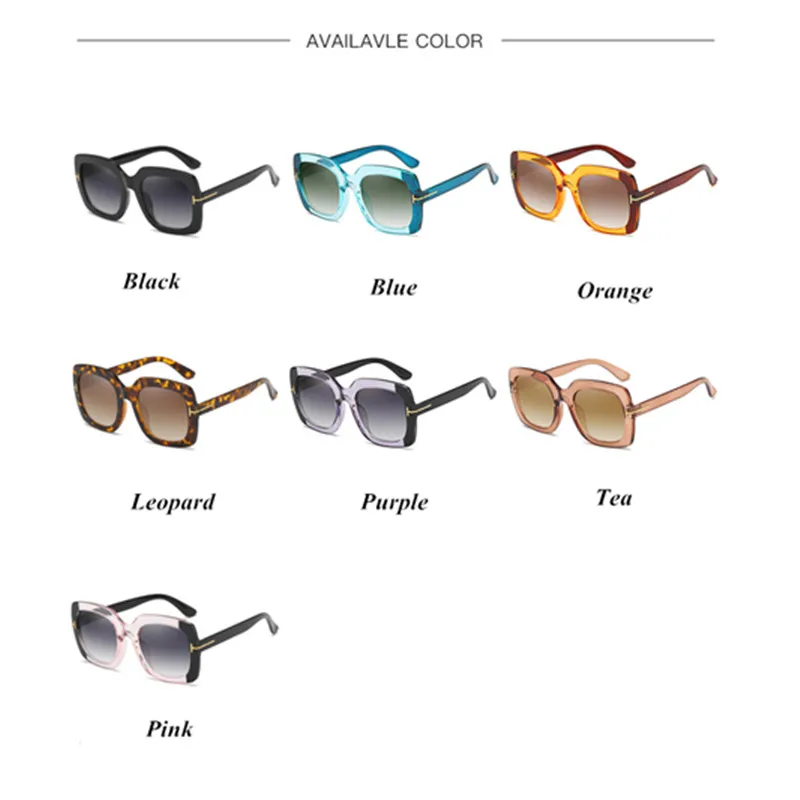 Classic Vintage Plastic Square Sunglasses Fashion Brand Design Women Travel Sunglasses Luxury Men Driving Sunglasses