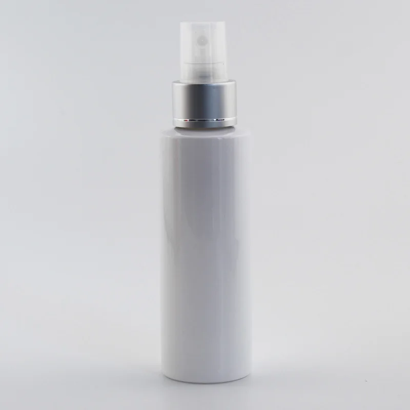 100 мл X 30 пластмассовая Бутылка для жидкости с алюминиевая распылительная помпа, ПЭТ бутылочка для косметики распыление, 3,4 унций аэрозольный контейнер - Цвет: White Bottle Clear