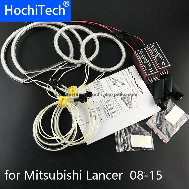 HochiTech ccfl ангельские глазки комплект белый 6000k гало кольца фары для Mitsubishi Lancer 2008-2015