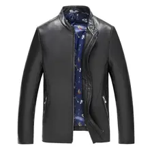 Мужская куртка из натуральной кожи, Куртки из натуральной овчины, повседневная короткая черная куртка с карманами, новинка, осенняя мужская куртка