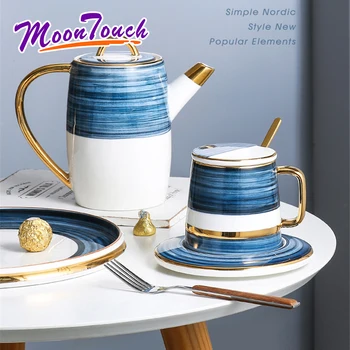 

Nordic ins ceramic cup coffee cup small european-style luxury afternoon tea cups with snack dribbling spoon set