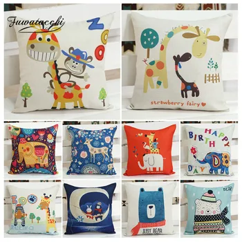 

Fuwatacchi Cartoon Animal Series Cushion Cover Scarf Bear Throw Pillow Covers Home Sofa Decorations for Home Cover Cushion 45x45