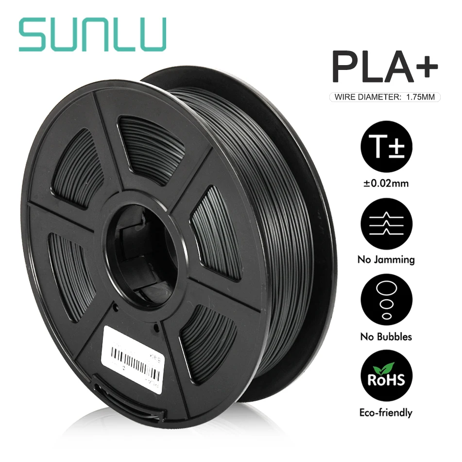 

3D Printing Filament PLA Plus High Strength Low Shrinkage 1.75mm Refill For 3D Printer And 3D Pen Filament 1KG Spool Black