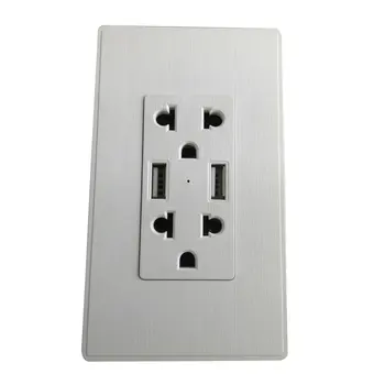 

Double PC LAN Wall Decorative Socket Dual Computer US Plug Universal Receptacle Luxury Mirror Panel 2100mah