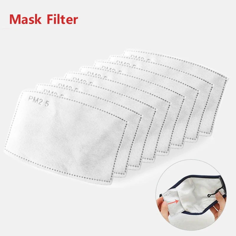 

20-100 PCS PM2.5 Filter Paper Anti Haze Mouth Mask Anti Dust Maska Activated Carbon Filter Safety Paper Health Care