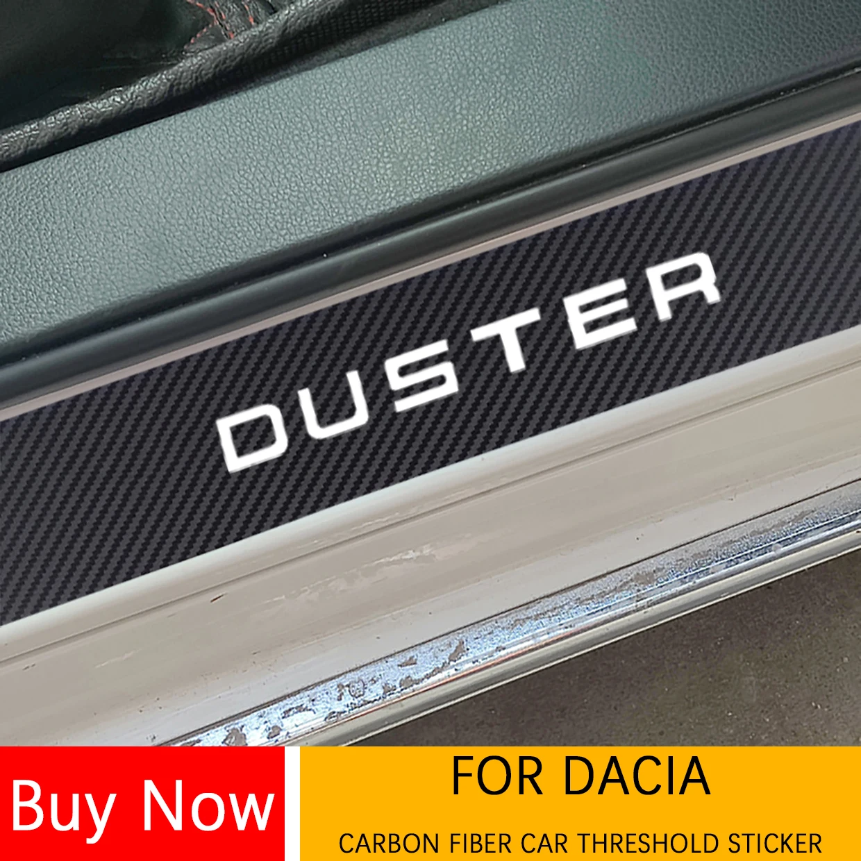 FOR Dacia SANDERO LOGAN Stepway MCV LODGY DUSTER Carbon Fiber Car Door Threshold Pedal Scuff Plate Stickers Accessories | Автомобили и