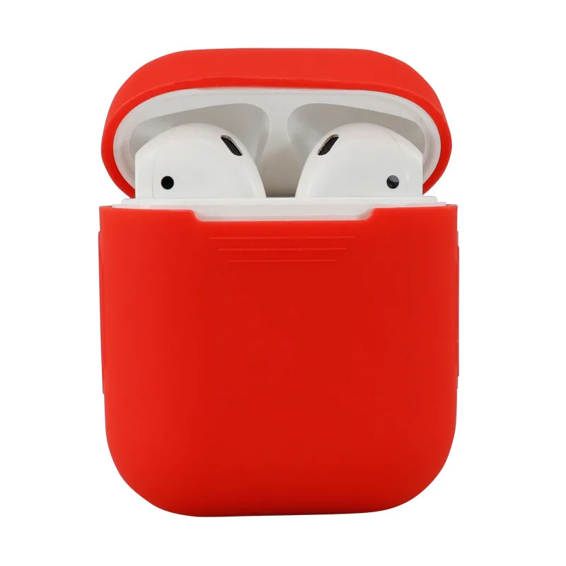 Мягкий силиконовый чехол, наушники для Apple Airpods, чехол, Bluetooth, беспроводные наушники, защитный чехол, коробка для Air Pods, наушники, сумка - Цвет: Красный