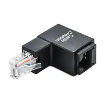 Adaptador dos ethernet, fêmea dos ethernet de 90 graus e de 270 graus rj45/8p8c ao macho rj45/8p8c, cat5e/cat6 acima do adaptador dos ethernet do ângulo