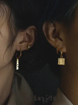 

HANGZHI 2020 New S925 AMOUR Earring Punk Rose portrait Individual Design 18K Earrings Drop Earrings for Woman Girl Party Jewelry