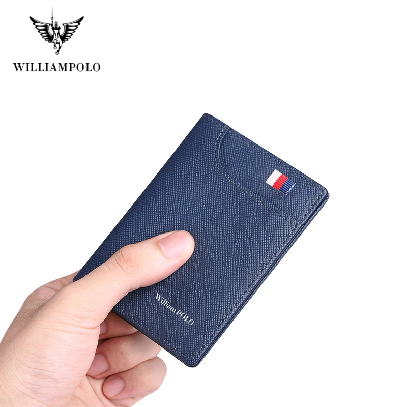 Мужской тонкий бумажник с отделением для кредитных карт WilliamPolo двойной мини
