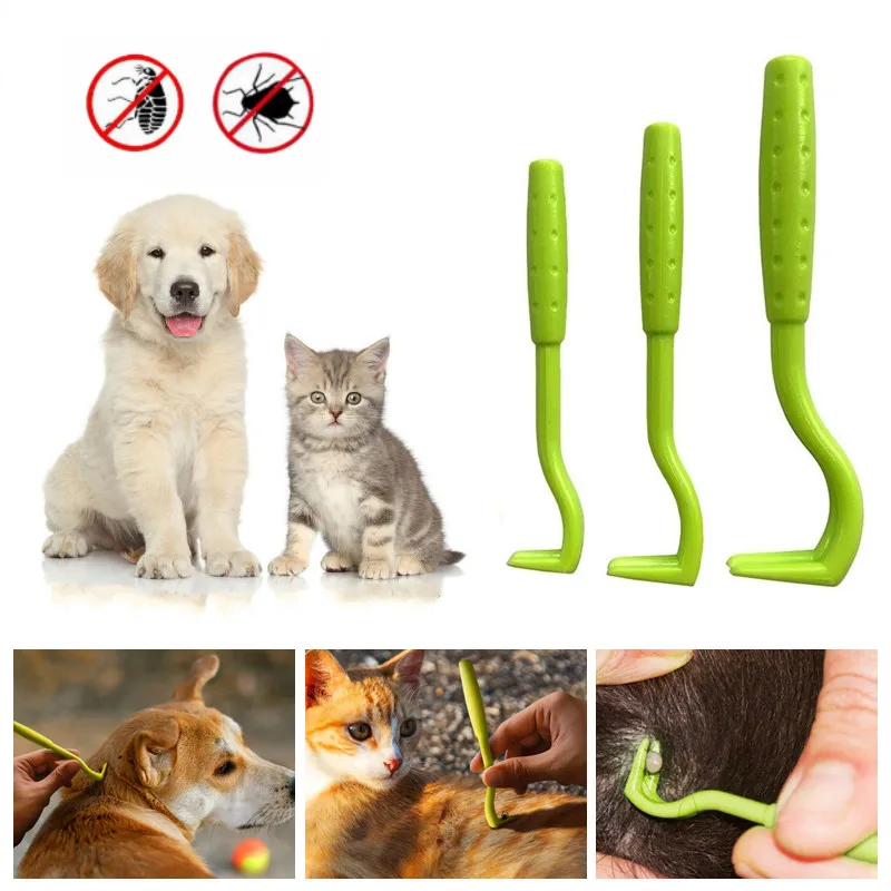 Herramienta para quitar pulgas de mascotas, utensilio para rascar anzuelos, suministros de cuidado de perros y Gato, eliminación de garrapatas y pulgas