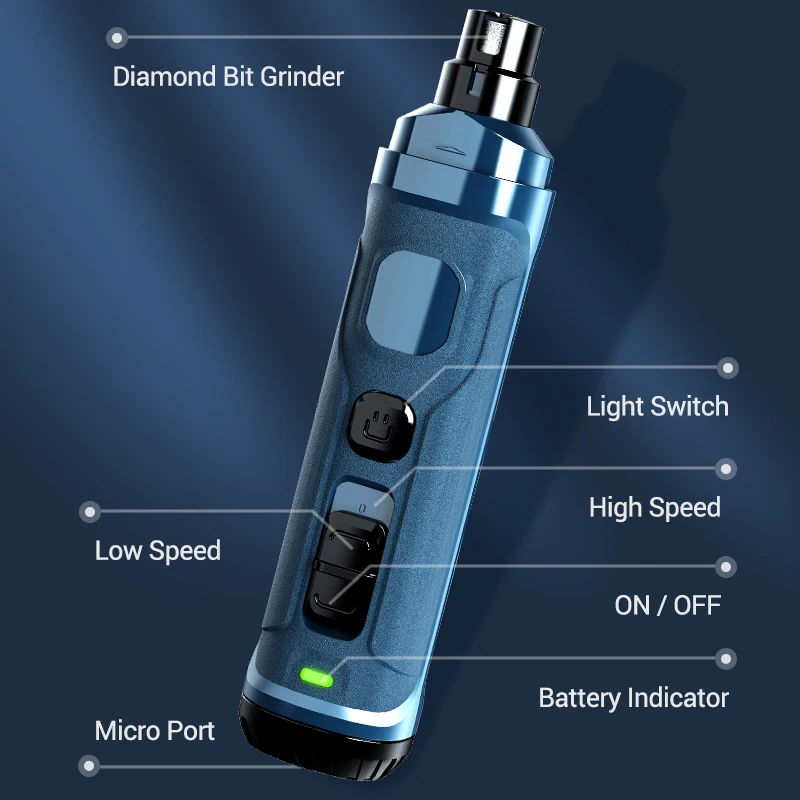 Pet Nail Clipper Pet Nail Grinder ROJECO N30 Rechargeable Dog Nail Grinder Electric Pet Nail Clipper for Dogs Automatic Cat Claws Cutter Dog Clippers Trimmer