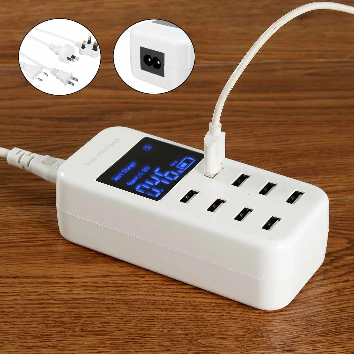 

8Port Digital LED Display USB Phone Fast USB Charger Mobile Phone Quick Charge Universal Intelligent AU/UK/US/EU for IOS Android