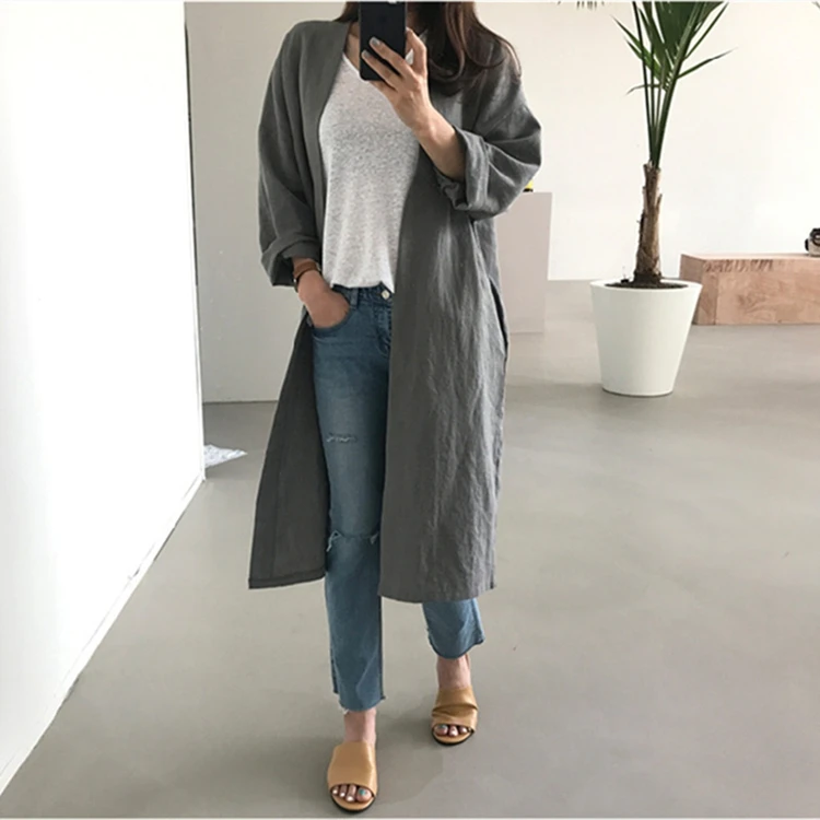 Colorfaith New 2020 Summer Autumn Women's Windbreaker 6 Colors Casual Jacket ockets Outerwear Oversize Long Trench Tops JK6672