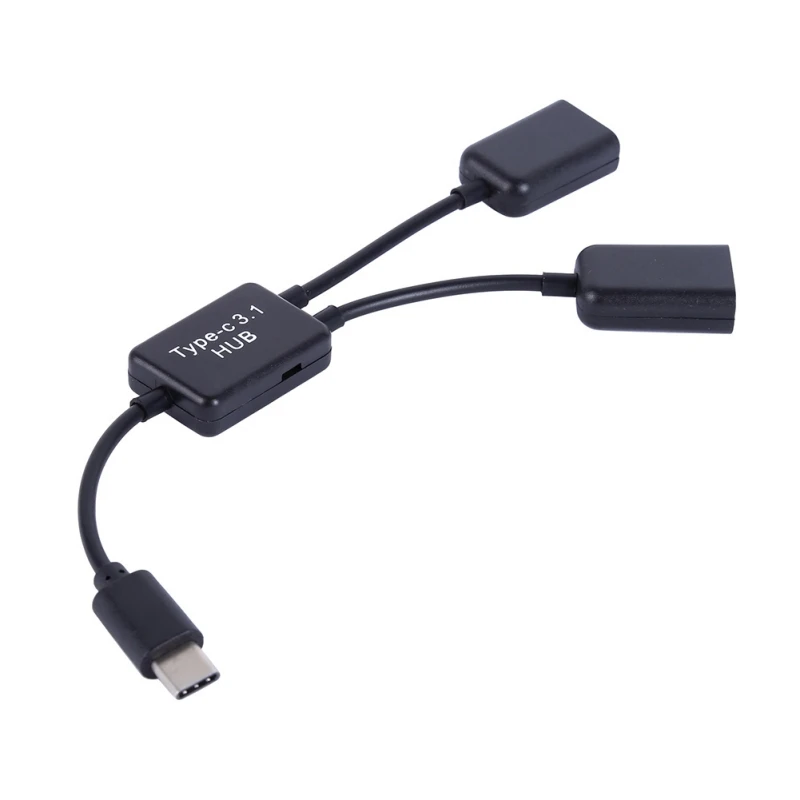 15 см usb type C 3,1 Мужской к DualPort концентратор с кабелями 1 до 3 шнур или Y сплиттер Кабели USB 2,0 Женский OTG зарядный кабель 2
