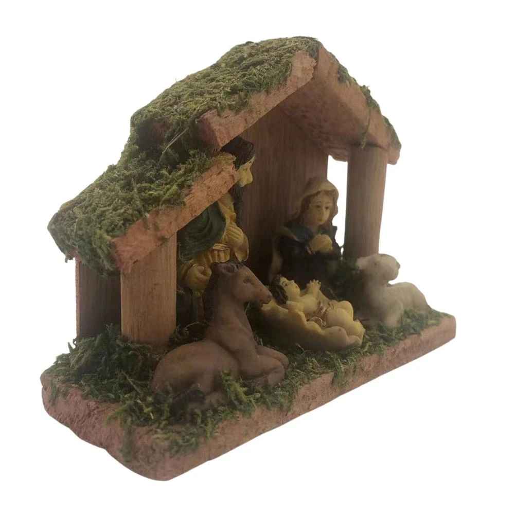 Christmas Manger 2022 Nativity Sets For Christmas Indoor 2022 New Rustic Christmas Nativity Set  Jesus Born Resin Ornaments Holiday Crafts For Home| | - Aliexpress