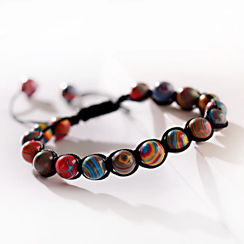 Летний браслет ручной работы из натурального камня с бусинами Женский Мужской
