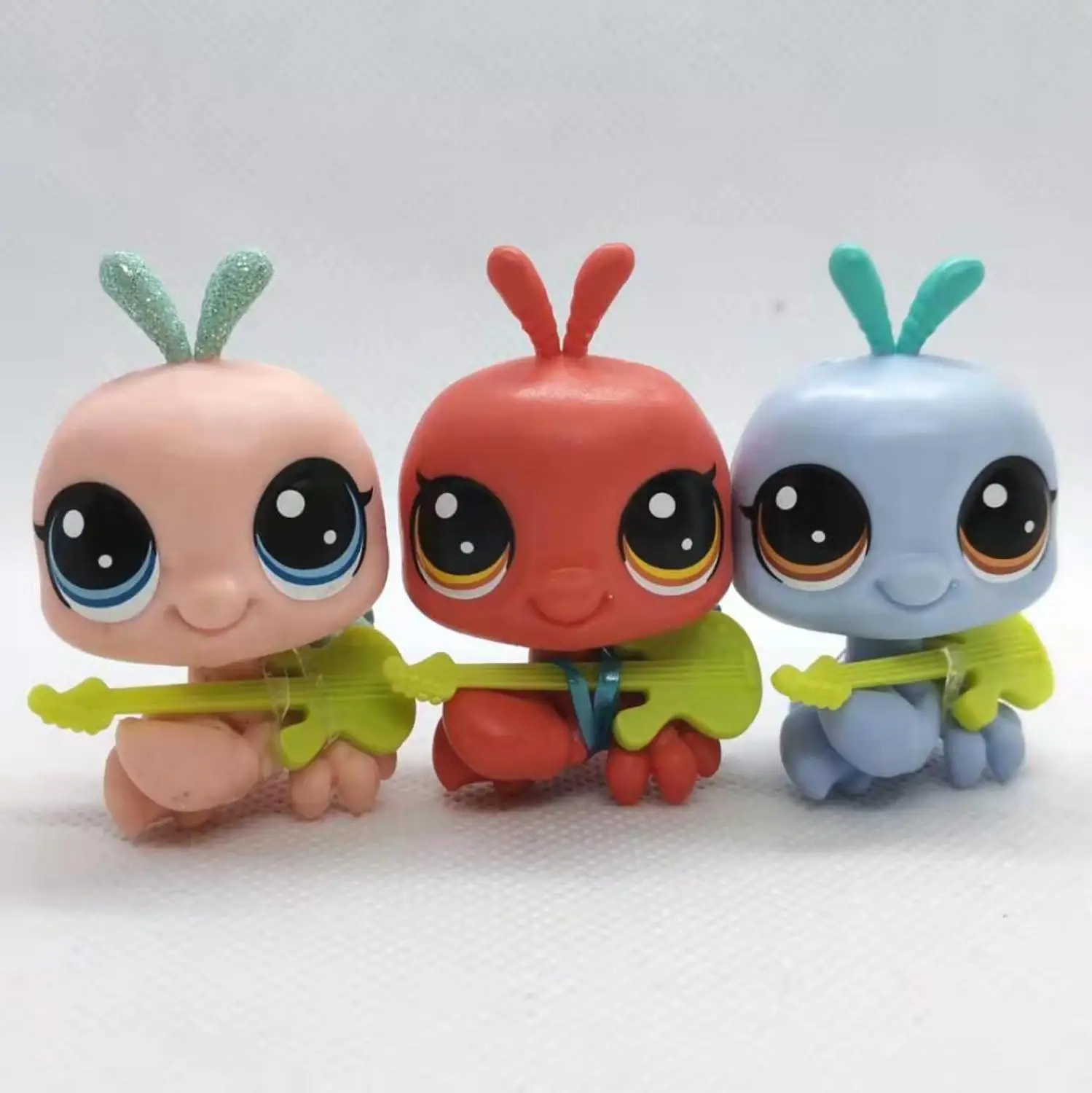 Черный 3 шт Случайные животные стоячие игрушки lps короткие волосы кошка колли такса спаниель отличный Дэн игрушка для ребенка подарок - Цвет: Черный