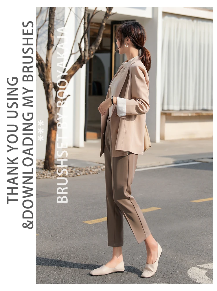 Cropped Suit Pants Women's Straight Loose-fitting Trousers Cigarette Pants 