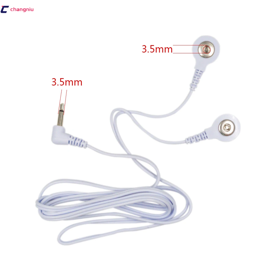 

Free shipping 5pcs/lot DC 3.5MM 2 in 1 Head electrode wires /cable for digital device and TENS machine