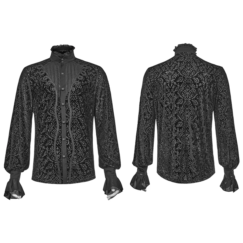 Punk Rave Men's Shirt Gothic gorgeous shirt Black Visual Kei Party clothing WY1280