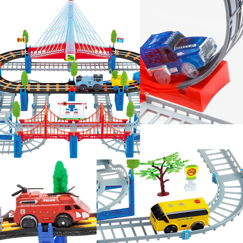New Electric Train Railway Set Trains Toy For Children's Railway Toys Electric RC Trains Model Simulation Kid Train Toy Set