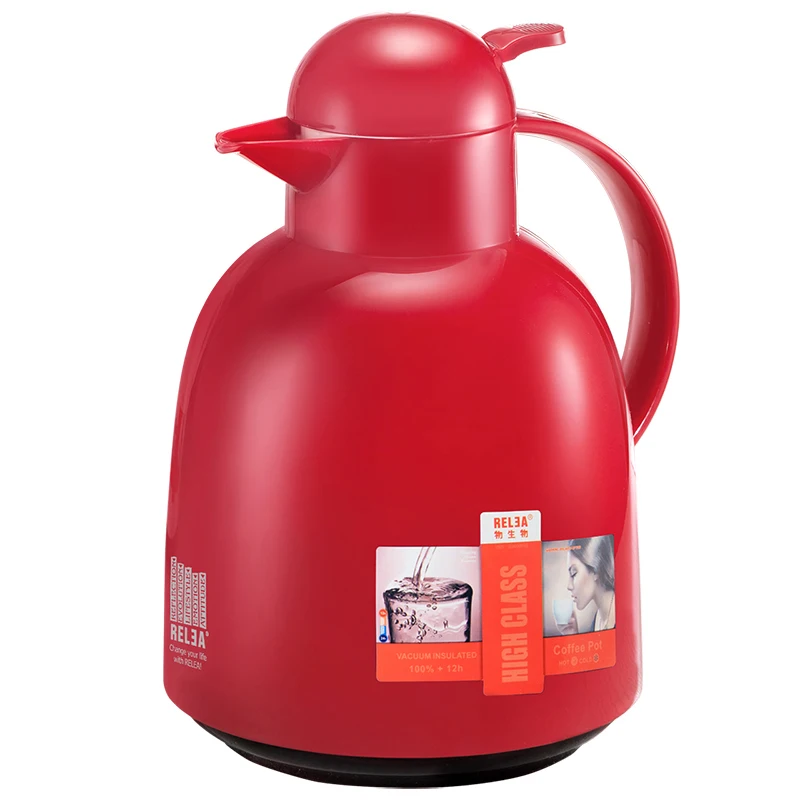 1500ml Large Double Layer Glass Vacuum Thermos Flask Chinese Style Leak-proof Insulated Pot Bottle Portable Hot Water Kettle