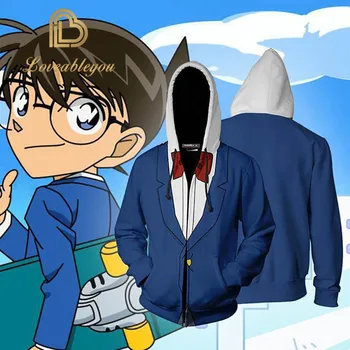 

Anime Detective Conan Cosplay Costumes Hoodie Sweatshirt Zipper Hoodies Sweatshirts Men Boys Conan Clothes Jackets Tops