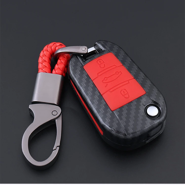 

2019 Anti-fall Carbon fiber silicone Car Key Case for Citroen C4 Cactus C5 C3 C4L 508, 2008,408 3008 5008 308 C6 CACTUS DS4 DS5L