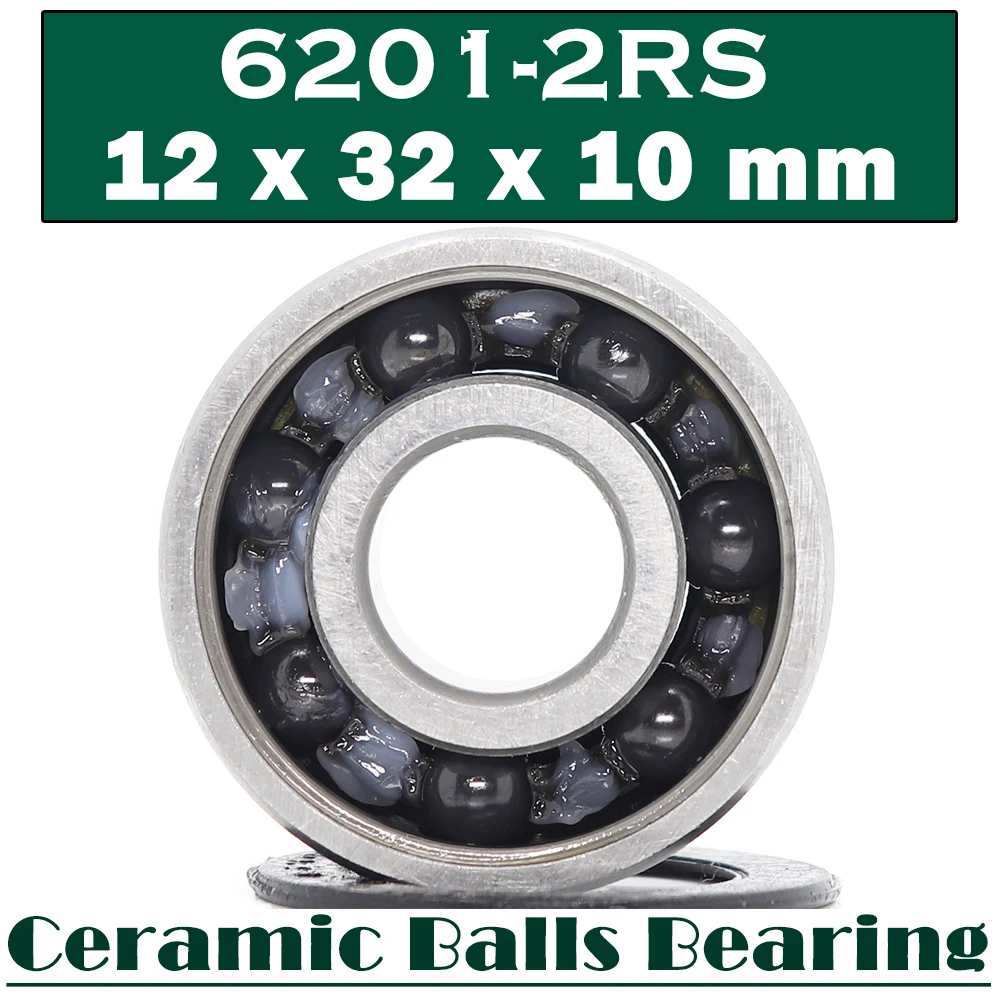 

6201 Hybrid Ceramic Bearing 12*32*10 mm ( 1 PC ) Industry Motor Spindle 6201HC Hybrids Si3N4 Ball Bearings 3NC 6201RS