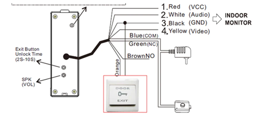 YSECU " проводной белый видеодомофон видео дверной звонок цветной ЖК-монитор, встроенный источник питания, разблокировка говорящего видеодомофона