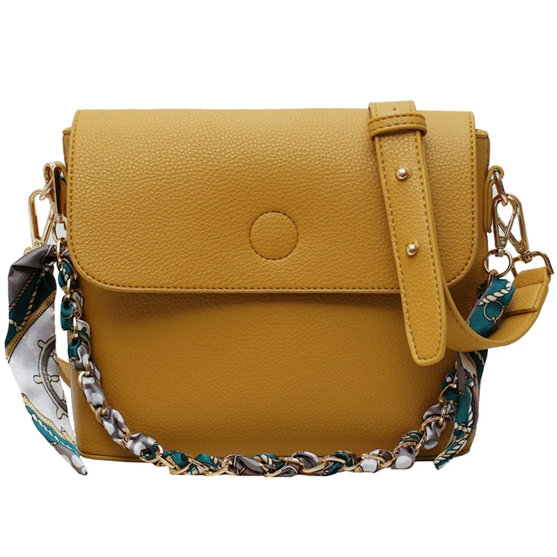 

Women's Handbag The New Fashion PU Women's Bag Wild Texture Crossbody Bags Solid Color Chain Messenger Shoulder Bags