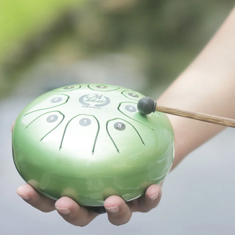 

Portable 5.5 Inch Tongue Drum Mini 8-Tone Steel Tongue Drum C Key Hand Pan Drum With Drum Mallets Carry Bag Percussion