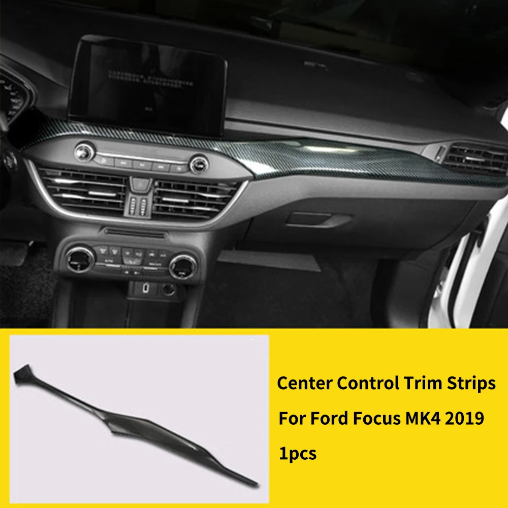 

Carbon Fiber ABS Car Styling Interior Decoration Sticker Center Control Trim Strips Cover For Ford Focus 2019 MK4 Accessories