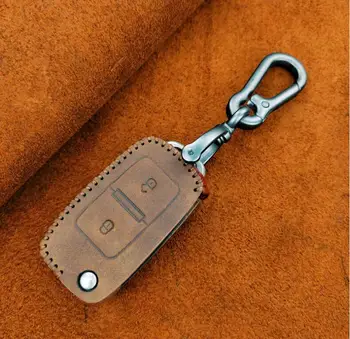 

Handmade Car Key Case Cover For Seat Altea Alhambra Ibiza Leon For VW MK4 Polo Golf 5 6 Amarok Sharan Tiguan B5 For Skoda A5