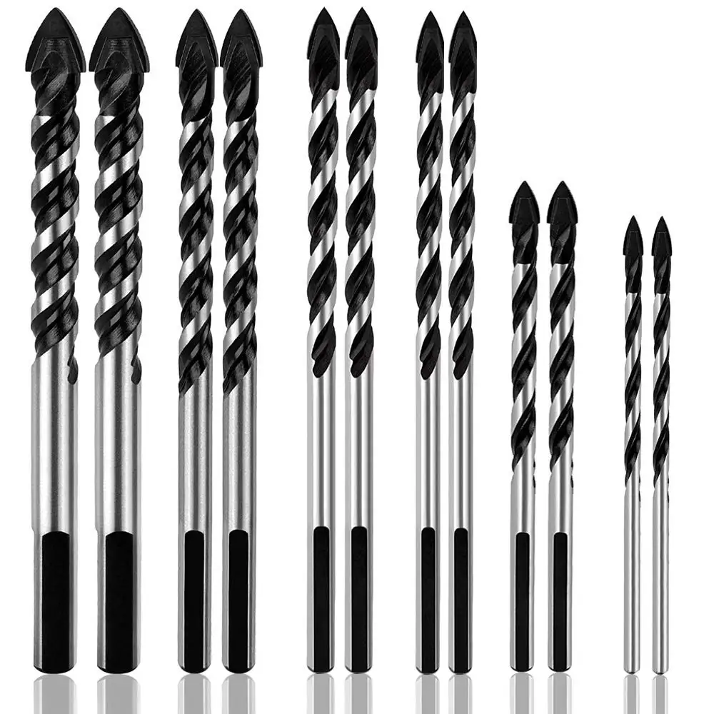 

Multi Purpose Construction Drill Bit Set Carbide Tip for Masonry Tile Wood Metal Drilling