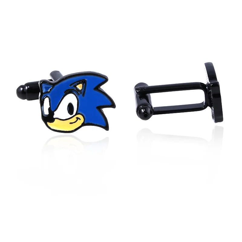 Cufflinks Sonic Pins Аниме Соник Ежик эмалированная брошь-кнопка для женщин мужчин детей Хэллоуин ювелирные изделия - Окраска металла: Cufflinks