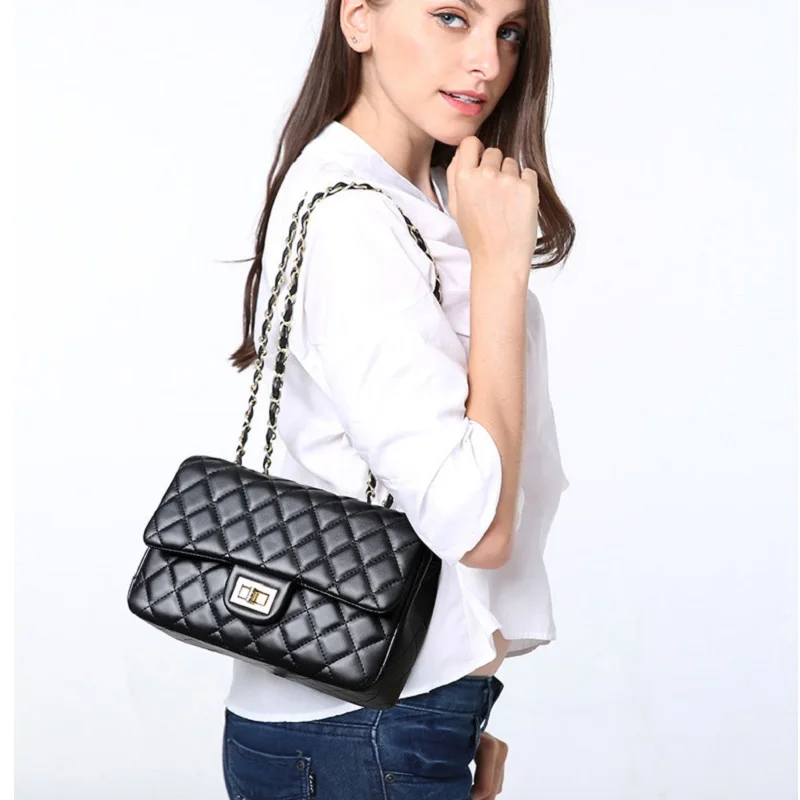 

Caker Brand Women Diamond Lattice 2020 Fashion Pu Leather Women Shoulder Bags Black Red Golden Chain Crossbody Bags