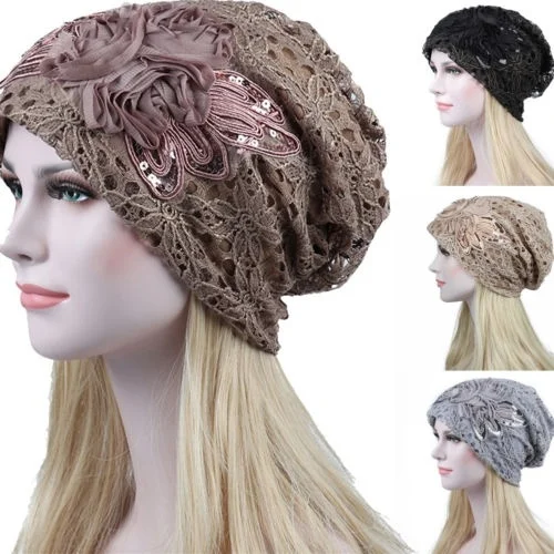 Модная женская кружевная мусульманская Шапка-тюрбан с оборками и химиотерапия