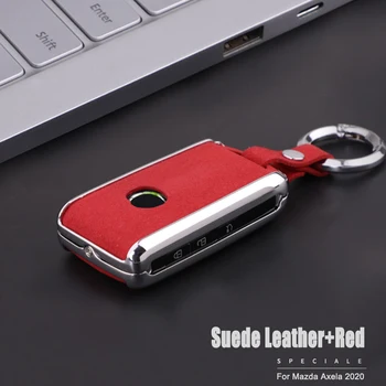 

High Quality 3 Button remote smart Suede Leather car key set cover shell case ring For Mazda 3 2020 Axela Skin key Housekeeper