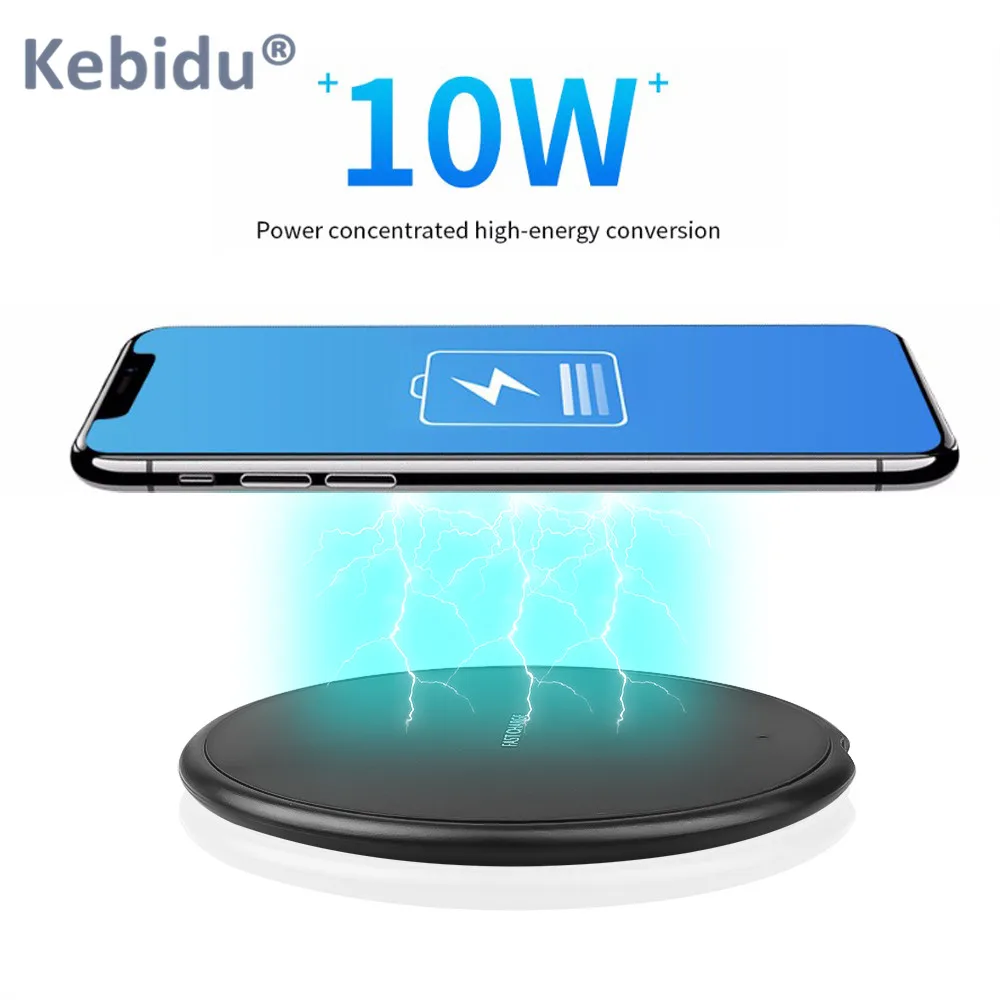Быстрое беспроводное зарядное устройство KEBIDU 10 Вт для Samsung S10 S9 S8 Note 9 8 S7 Edge Xiaomi mi Qi