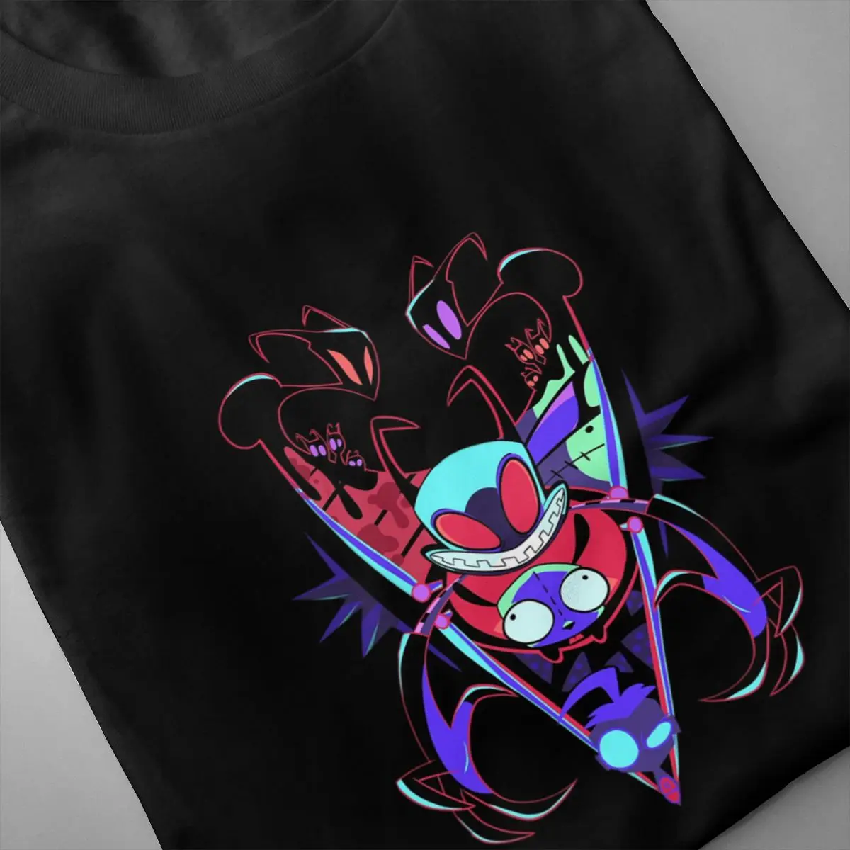 Black Invader ZIM t shirt men Casual Fashion Men's Short Sleeve T-shirt boy girl hip hop t-shirt top tees
