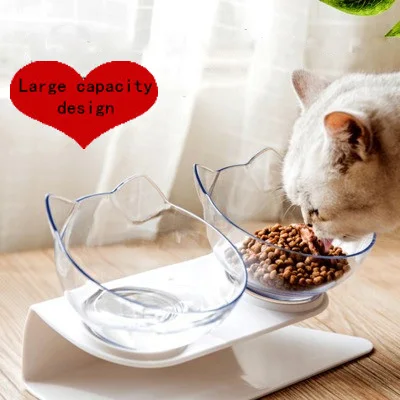 Дизайн, пластиковая миска для кормления кошек, двойные миски с ковриками, товары для домашних животных, миска для кошек