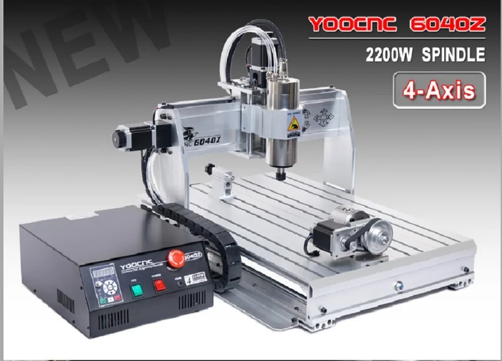 RC for PCB Badges Bronzing Plate etc 4 Axis USB 1.5KW CNC 6040T Router Engraver Engraving Mill/Drilling Machine